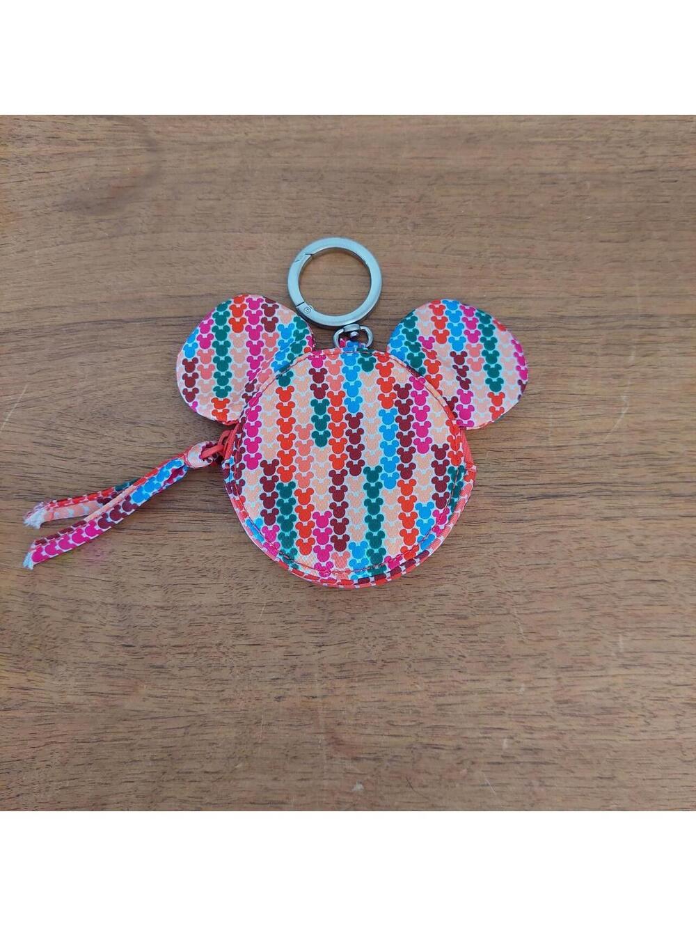 Vera Bradley Disney Mickey Mouse Zip Bag Charm in Mickey Meadow Stripe